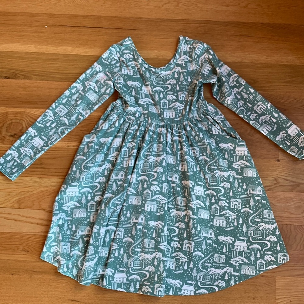 Long sleeve scoop neck dress with pockets